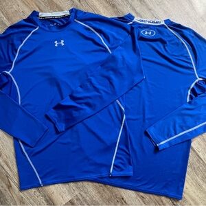 Under Armour Royal Blue Long Sleeve Compression 2 Pack Bundle